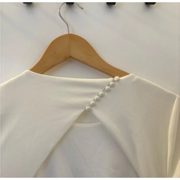 Lulus Eloquent Endearment White Long Sleeve Backless Maxi Dress Size Medium NWT - Picture 8 of 9